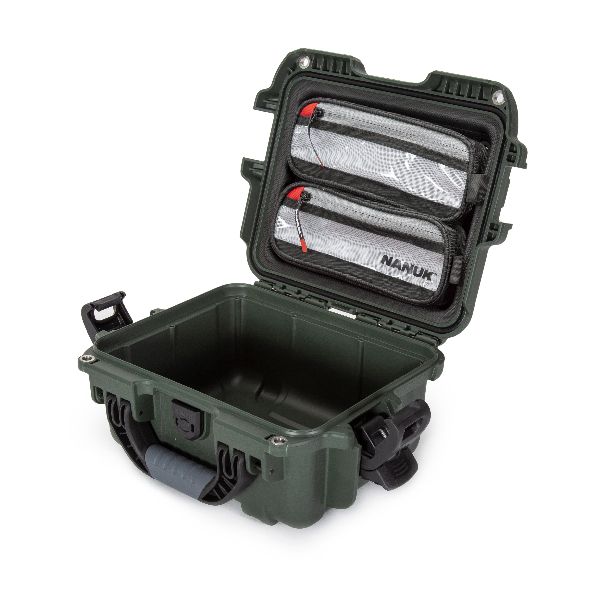 Case Nanuk 905 Olive with TSA PowerClaw Latch & Lid Organizer