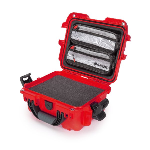 Mallette Nanuk 905 Rouge avec Mousse Cubique et Organisateur de Couvercle