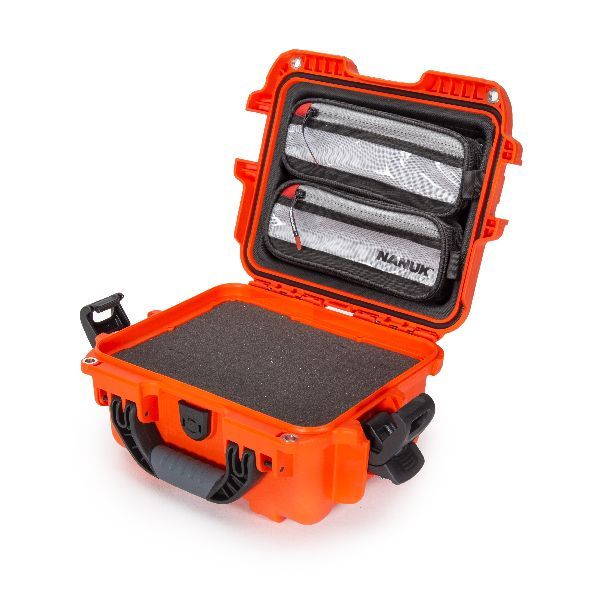 Mallette Nanuk 905 Orange avec Fermoirs TSA PowerClaw,  Mousse Cubique et Organisateur Couvercle