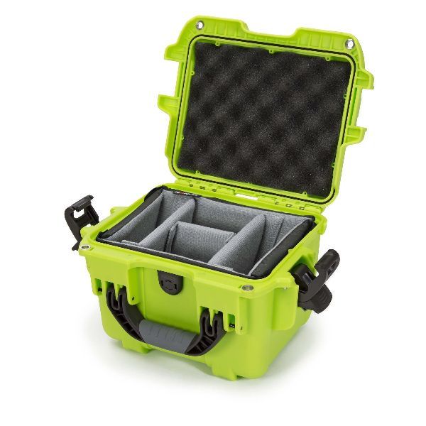 Case Nanuk 908 Lime with TSA PowerClaw Latch & Dividing Pad