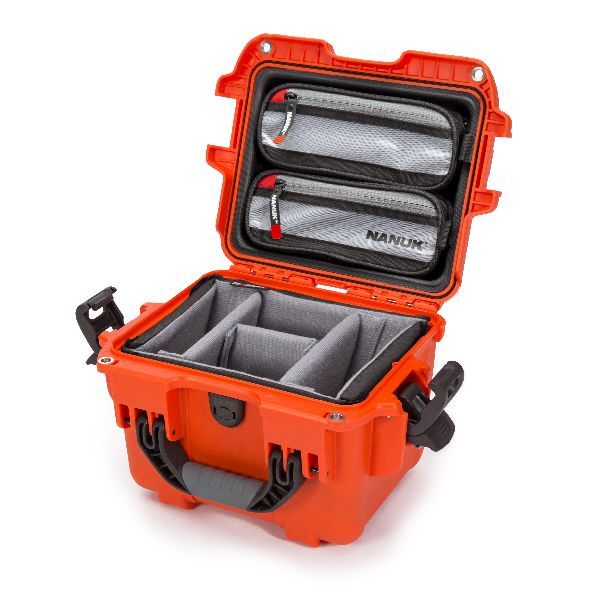 Case Nanuk 908 Orange with Dividing Pad & Lid Organizer