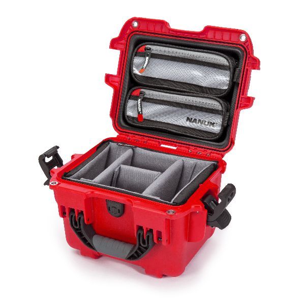 Case Nanuk 908 Red with Dividing Pad & Lid Organizer