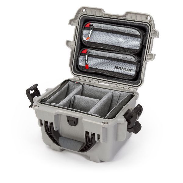 Case Nanuk 908 Silver with Dividing Pad & Lid Organizer
