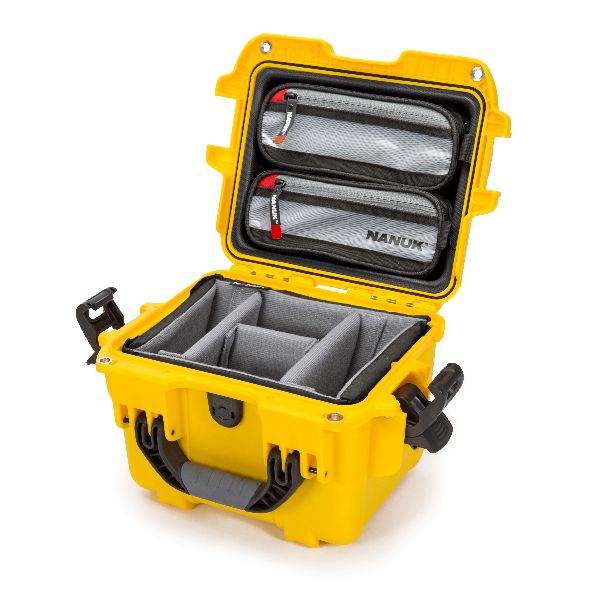 Case Nanuk 908 Yellow with TSA PowerClaw Latch, Dividing Pad & Lid Organizer
