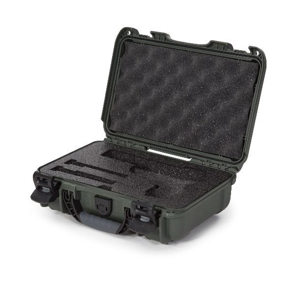 Case Nanuk 909 Olive with Pre-Cut Classic Pistol Foam