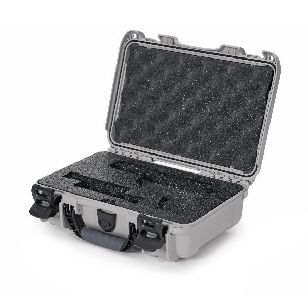 Case Nanuk 909 Silver with Pre-Cut GLock Pistol Foam