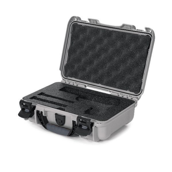 Case Nanuk 909 Silver with Pre-Cut Classic Pistol Foam