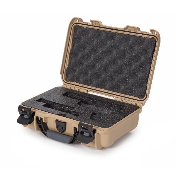 Case Nanuk 909 Tan with Pre-Cut GLock Pistol Foam