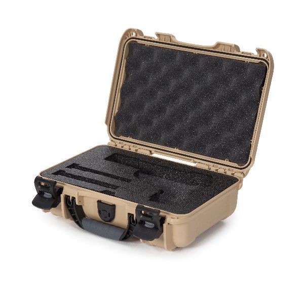 Case Nanuk 909 Tan with Pre-Cut Classic Pistol Foam