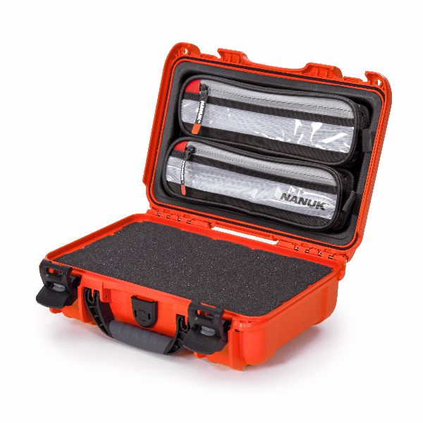 Case Nanuk 909 Orange with Cubed Foam & Lid Organizer