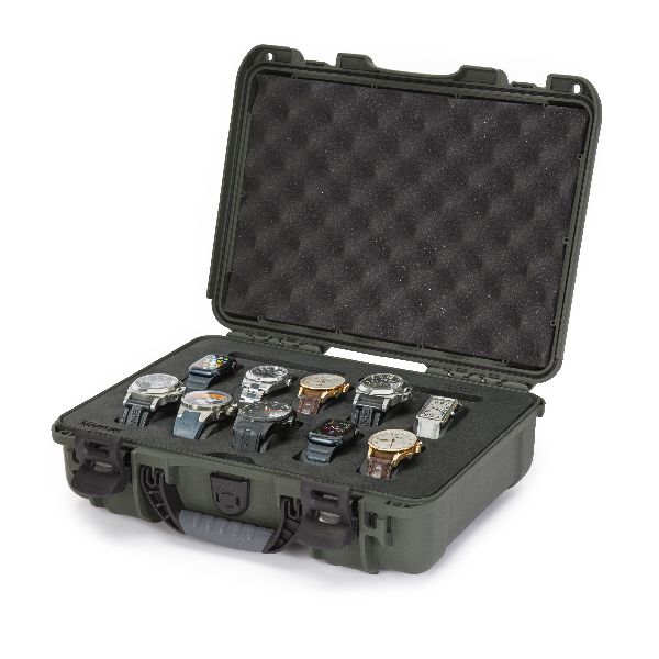 Case Nanuk 910 Olive with Pre-Cut 10 Watches Foam