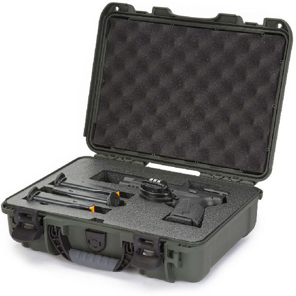 Mallette Nanuk 910 Olive avec Mousse Pré-Coupé pour Pistol Optic Ready