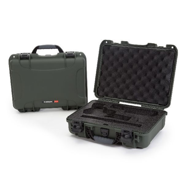 Case Nanuk 910 Olive with Pre-Cut Classic 2 Up Pistol Foam