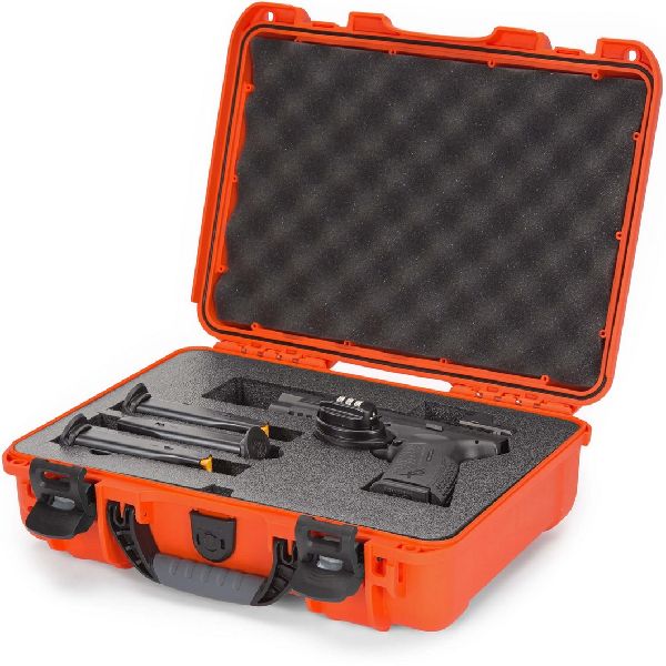 Mallette Nanuk 910 Orange avec Mousse Pré-Coupé pour Pistol Optic Ready