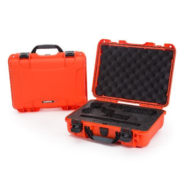 Case Nanuk 910 Orange with Pre-Cut Classic 2 Up Pistol Foam