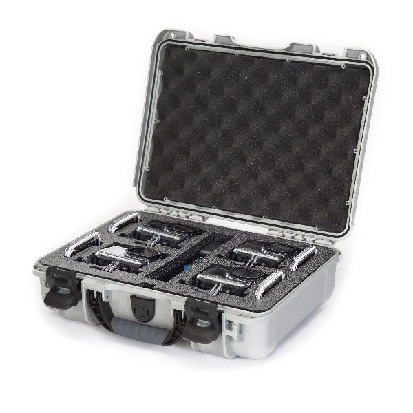 Mallette Nanuk 910 Argent avec Mousse Pré-Coupé pour 4 Go Pro Hero 9 ou 10