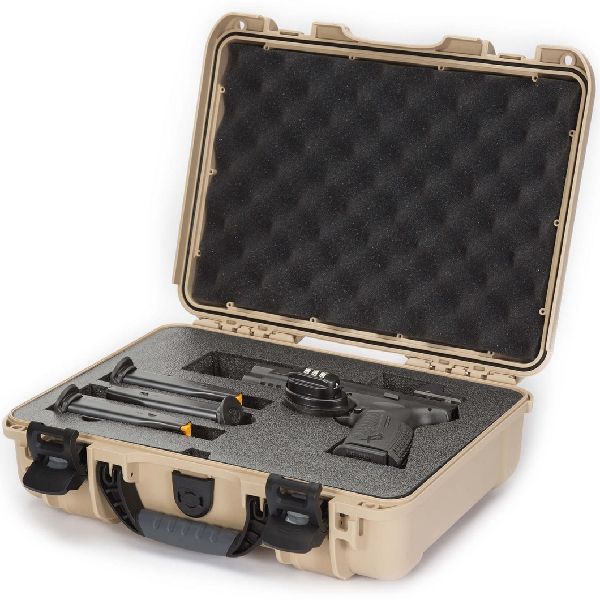 Case Nanuk 910 Tan with Pre-Cut Pistol Optic Ready Foam