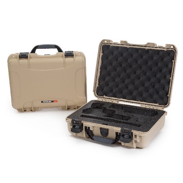Case Nanuk 910 Tan with Pre-Cut Classic 2 Up Pistol Foam