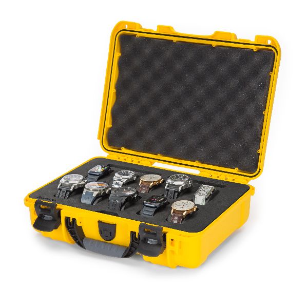 Case Nanuk 910 Yellow with Pre-Cut 10 Watches Foam