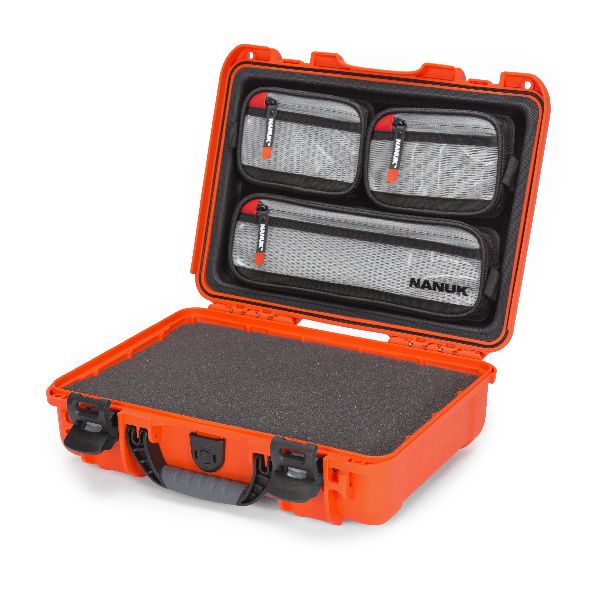 Case Nanuk 910 Orange with Cubed Foam & Lid Organizer