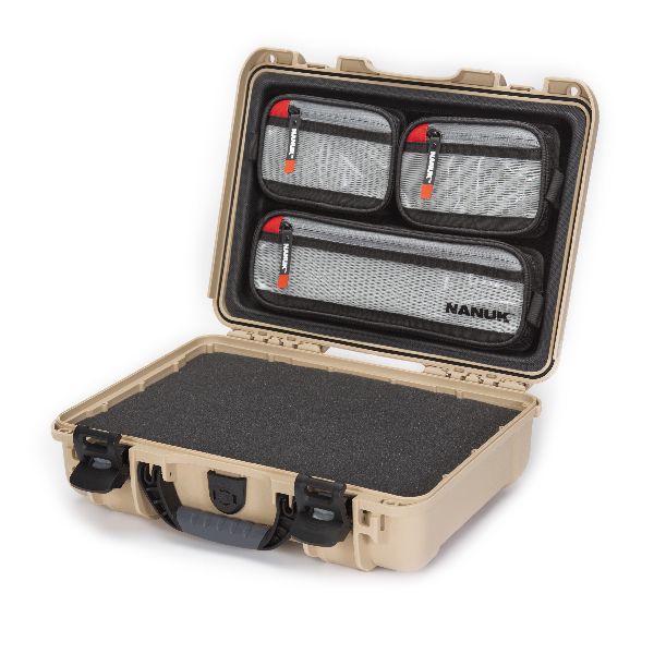 Case Nanuk 910 Tan with Cubed Foam & Lid Organizer