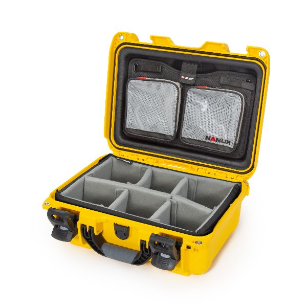 Case Nanuk 915 Yellow with Dividing Pad & Lid Organizer