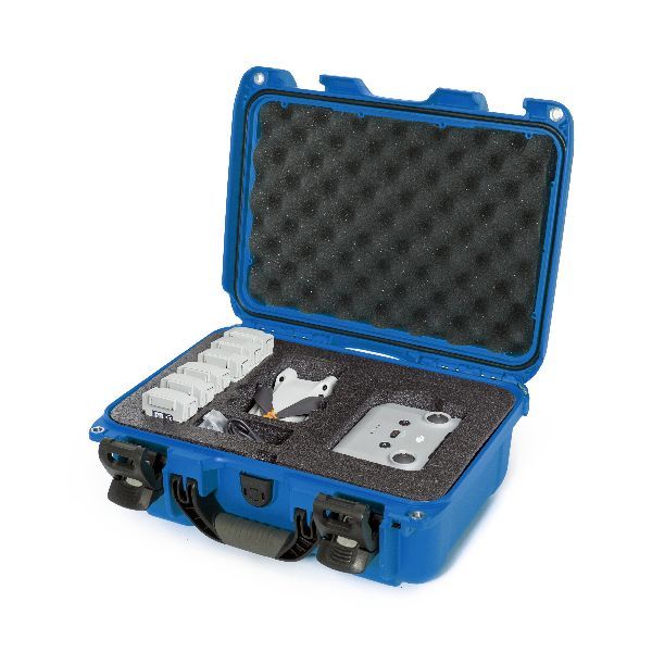 Mallette Nanuk 915 Bleu avec Fermoirs TSA PowerClaw et Mousse Pré-Coupé pour DJI Mini 3 Pro FlyMore