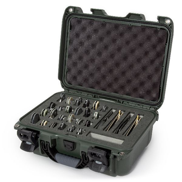 Case Nanuk 915 Olive with TSA PowerClaw Latch & Pre-Cut 28 Knives Foam