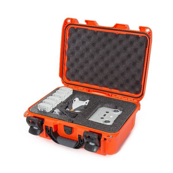 Mallette Nanuk 915 Orange avec Fermoirs TSA PowerClaw & Mousse Pré-Coupé pour DJI Mini3 Pro FlyMore