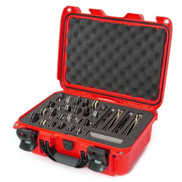 Case Nanuk 915 Red with TSA PowerClaw Latch & Pre-Cut 28 Knives Foam