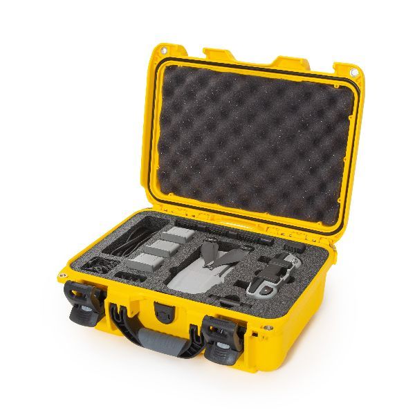 Case Nanuk 915 Yellow with TSA PowerClaw Latch & Pre-Cut DJI Mavic Air 2 Flymore Combo Foam