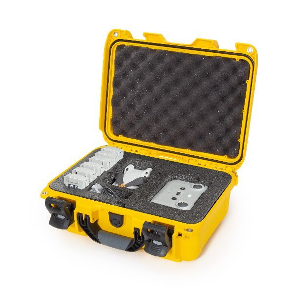 Case Nanuk 915 Yellow with TSA PowerClaw Latch & Pre-Cut DJI Mini 3 Pro Fly More Foam