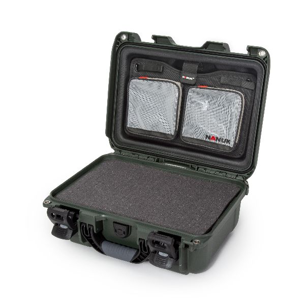 Case Nanuk 915 Olive with TSA PowerClaw Latch, Cubed Foam & Lid Organizer