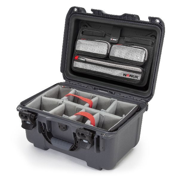 Case Nanuk 918 Graphite with TSA PowerClaw Latch, Dividing Pad & Lid Organizer