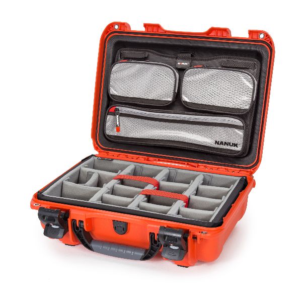 Mallette Nanuk 923 Orange avec Fermoirs TSA PowerClaw, Bande Séparatrice et Organisateur Couvercle
