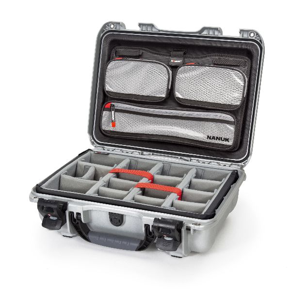 Case Nanuk 923 Silver with TSA PowerClaw Latch, Dividing Pad & Lid Organizer
