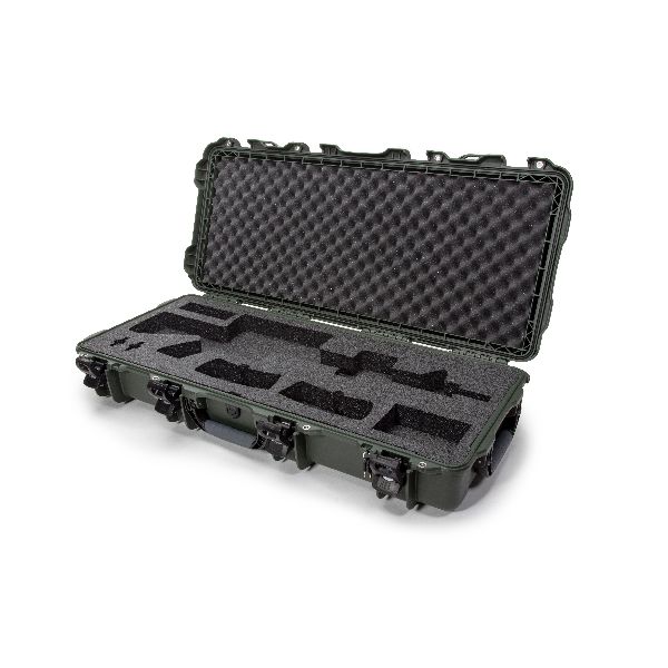 Case Nanuk 985 Olive with TSA PowerClaw, Wheels & AR 15 Pre-Cut Foam