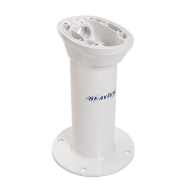 12" Tapered mast, vertical, 8" round base plate, white