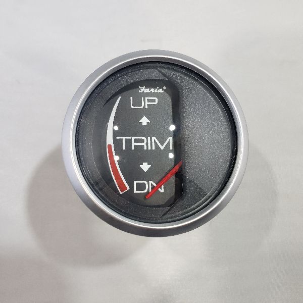 Faria Trim Gauge 2" Silver Trim, Black Back, Curved Glass