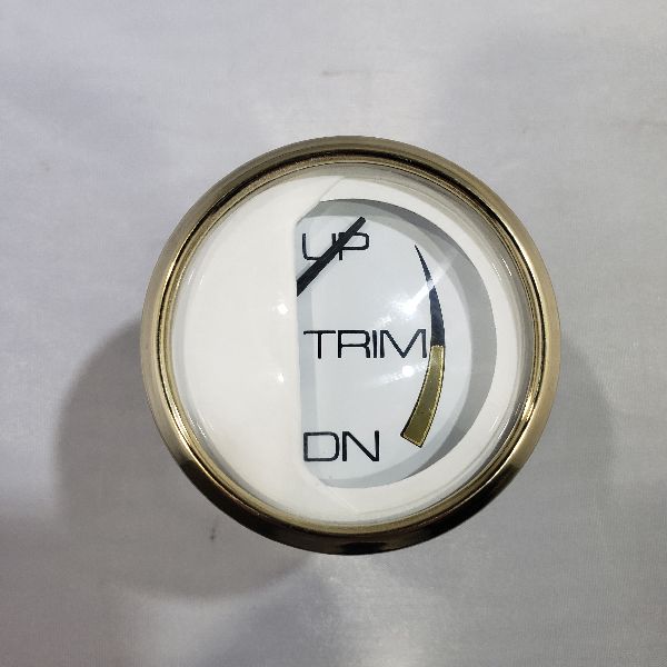 Faria Trim Gauge 2" Gold Trim, White Back, Curved Glass