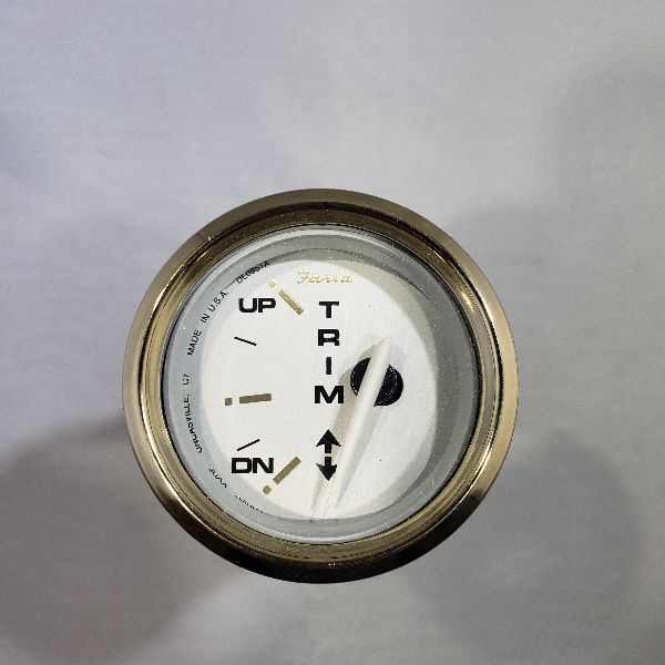 Faria Trim Gauge 2" Gold Trim, Silver Back, Flat Glass