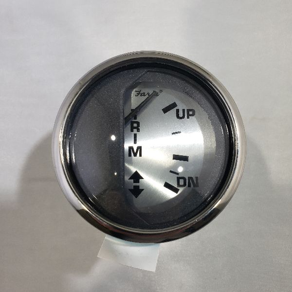 Faria Trim Gauge 2" Silver Trim, Silver Back, Curved Glass