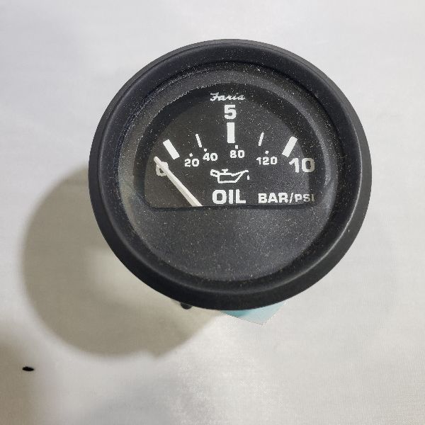 Faria Oil Pressure Gauge 2" Black Trim, Black Back, Flat Glass
