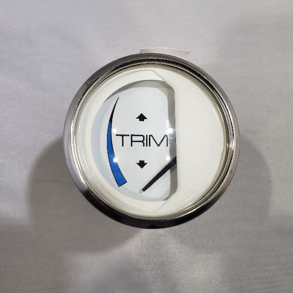 Faria Trim Gauge 2" Silver Trim, White Back, Curved Glass