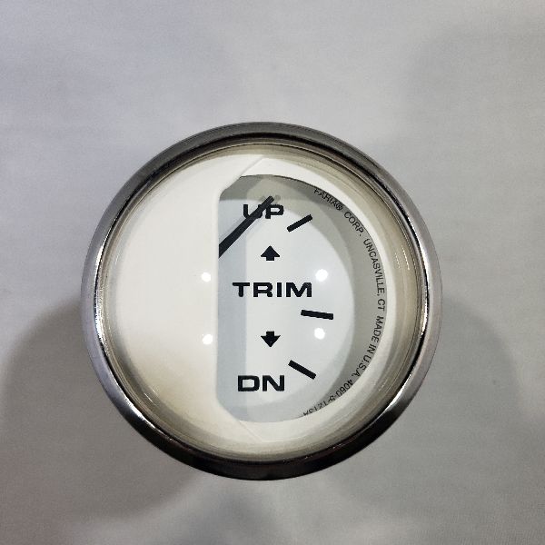 Faria Trim Gauge 2" Silver Trim, White Back, Curved Glass
