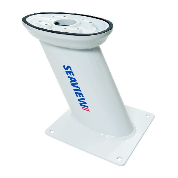 12" Tapered mast, aft lean, 10x10 base plate, white