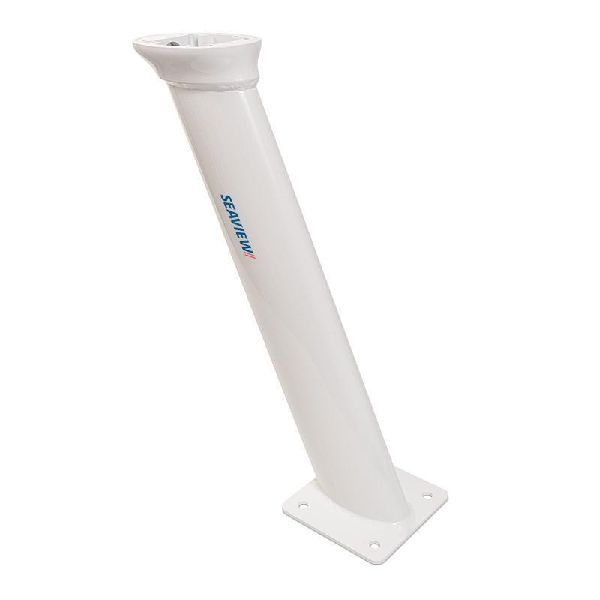 36" Tapered mast, aft lean, 8x8 base plate, white