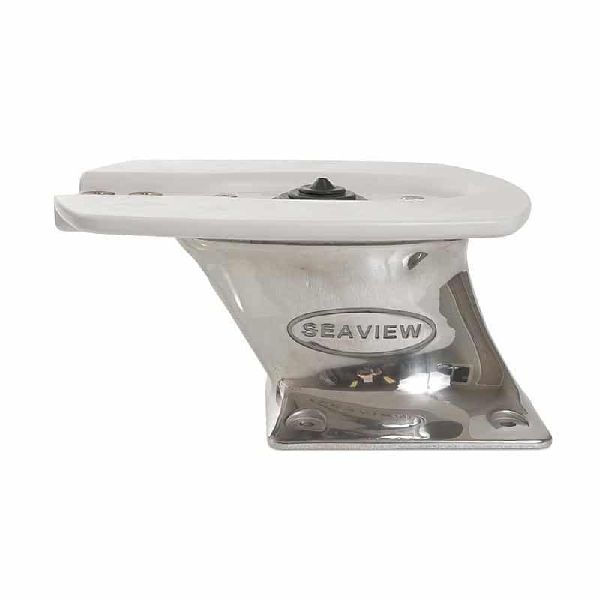 5" Tapered mast, aft lean, 7x7 base plate, Stainless Steel