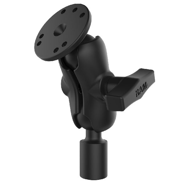 Short Double Ball Mount with Round Plate and 1/2" NPT Thread