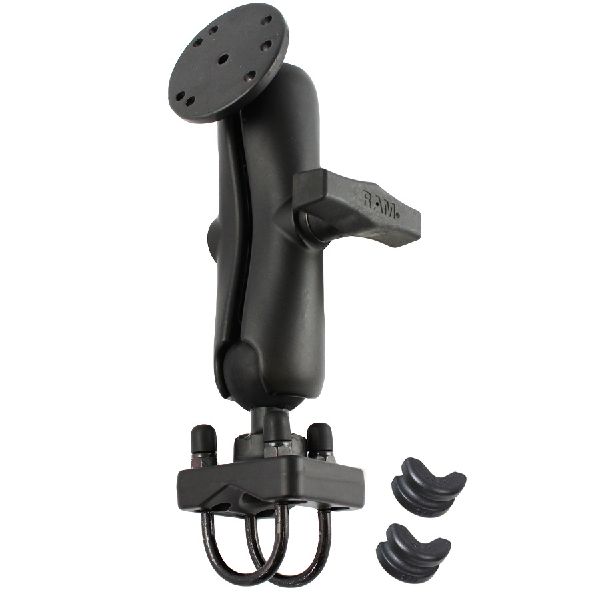 RAM 1.5" Ball Rail Mount with Double U-Bolt Base & 2.5" Round Base AMPs Hole Pattern